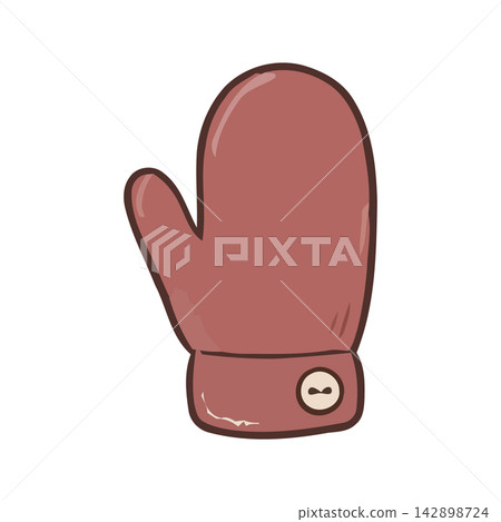 A cute hand drawn brown sketch glove icon, perfect for clothing apparel design or casual character drawing. A cute hand drawn brown sketch glove icon, perfect for clothing apparel design or casual character drawing. 142898724