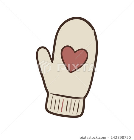 Simple, stylish hand drawn cream glove illustration perfect for clothing or fashion design elements. Simple, stylish hand drawn cream glove illustration perfect for clothing or fashion design elements. 142898730