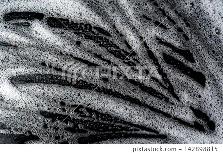 Soap foam on black background Soap foam on black background 142898815