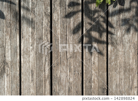Old gray wood background, embossed, textured rustic plank surface. Old gray wood background, embossed, textured rustic plank surface. 142898824