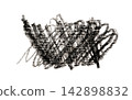 Hatch pencil line texture set, crayon scribble stroke pattern 142898832