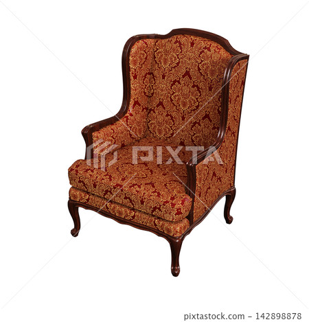 armchair isolate on a transparent background, comfortable furniture for home interior, 3D illustration, cg render armchair isolate on a transparent background, comfortable furniture for home interior, 3D illustration, cg render 142898878