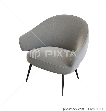 armchair isolate on a transparent background, comfortable furniture for home interior, 3D illustration, cg render 142899141