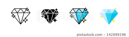 Sparkling Diamond Icon Set - Gemstone Sparkle Sparkling Diamond Icon Set - Gemstone Sparkle 142899196