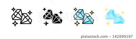 Set of 2 Diamond Icons Gemstones Carat Set of 2 Diamond Icons Gemstones Carat 142899197