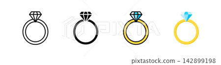 Diamond ring icon, engagement ring, jewelry Diamond ring icon, engagement ring, jewelry 142899198