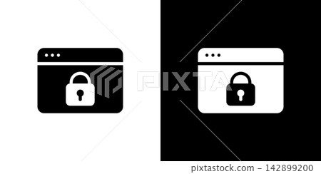 Browser security icon, computer, key Browser security icon, computer, key 142899200