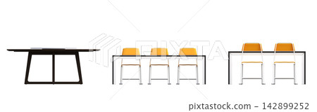 table isolated on transparent background, 3D illustration, cg render, set table isolated on transparent background, 3D illustration, cg render, set 142899252