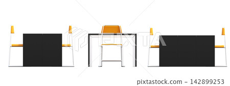table isolated on transparent background, 3D illustration, cg render, set table isolated on transparent background, 3D illustration, cg render, set 142899253