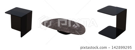 table isolated on transparent background, 3D illustration, cg render, set table isolated on transparent background, 3D illustration, cg render, set 142899295