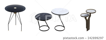 table isolated on transparent background, 3D illustration, cg render, set table isolated on transparent background, 3D illustration, cg render, set 142899297