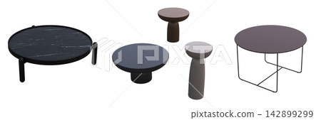 table isolated on transparent background, 3D illustration, cg render, set table isolated on transparent background, 3D illustration, cg render, set 142899299