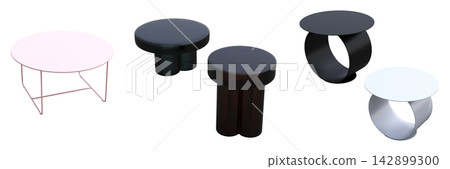 table isolated on transparent background, 3D illustration, cg render, set table isolated on transparent background, 3D illustration, cg render, set 142899300