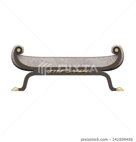 ottoman pouf isolate on a transparent background, interior furniture, 3D illustration, cg render 142899486