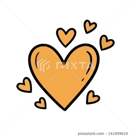 Simple, hand-drawn vector graphic of a heart outline symbol perfect for romantic designs and valentines. Simple, hand-drawn vector graphic of a heart outline symbol perfect for romantic designs and valentines. 142899628