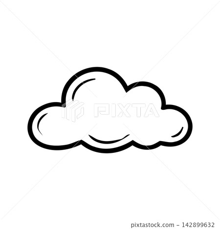 Clean minimalist cloud graphic drawing, perfect for simple designs and cartoon illustrations. Clean minimalist cloud graphic drawing, perfect for simple designs and cartoon illustrations. 142899632