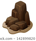 rock formation on a sandy base 142899820
