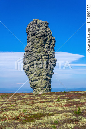 Rock formation on the the mount Manpupuner, Ural, Russia Rock formation on the the mount Manpupuner, Ural, Russia 142899963