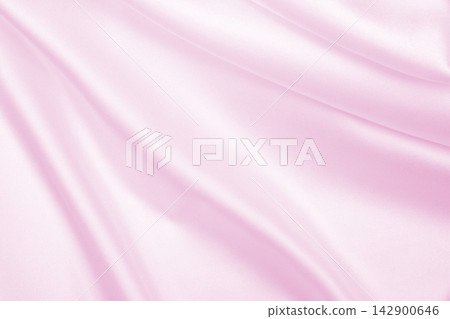 Smooth elegant pink silk or satin texture as wedding background. Luxurious background design 142900646