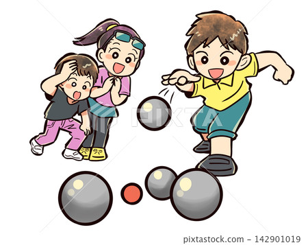 Children playing pétanque Children playing pétanque 142901019
