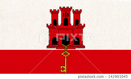 Illustration of the national flag of Gibraltar. Gibraltarian official flag Illustration of the national flag of Gibraltar. Gibraltarian official flag 142901045