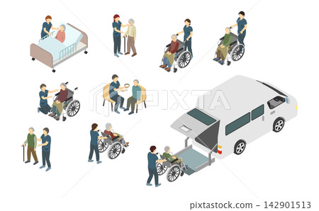 等距插圖：護理人員套裝 142901513