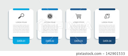 Infographic banner template with 4 options steps process for business presentation. Infographic banner template with 4 options steps process for business presentation. 142901533