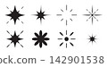 Sparkle star light icon twinkling glitter shapes. 142901538