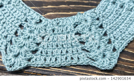 Crochet pattern using colored yarn. Garment and bag details, handmade. Tutorial. Crochet pattern using colored yarn. Garment and bag details, handmade. Tutorial. 142901634