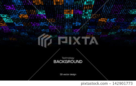 Background tech abstract for pattern ai line and pixel digital blue. Data graphic light for vector square design and future grid science. Background cloud computer for pattern dark dot. Background tech abstract for pattern ai line and pixel digital blue. Data graphic light for vector square design and future grid science. Background cloud computer for pattern dark dot. 142901773