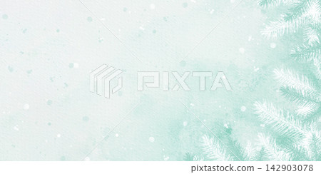 A green watercolor background with white fir branches for creating web banners for the winter holidays. A green watercolor background with white fir branches for creating web banners for the winter holidays. 142903078