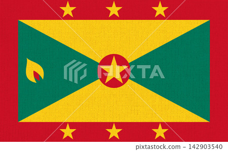Illustration of the national flag of Grenada on a colorful fabric surface Illustration of the national flag of Grenada on a colorful fabric surface 142903540