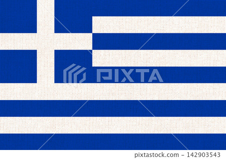 Illustration of the national flag of Greece on a blue and white fabric surface Illustration of the national flag of Greece on a blue and white fabric surface 142903543