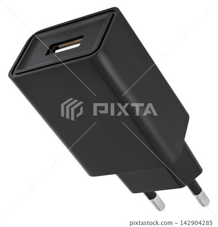 USB Wall Charger isolated object USB Wall Charger isolated object 142904285