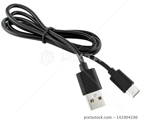 USB Charging Cable isolated object USB Charging Cable isolated object 142904286
