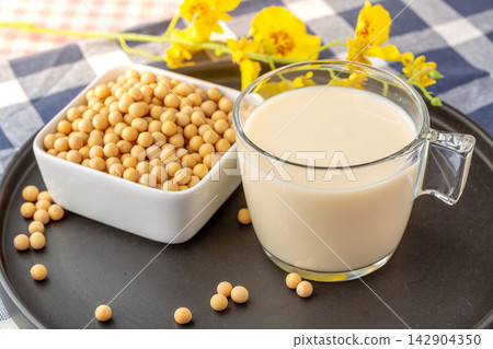 fresh Soy Milk with Soybean Ingredient Traditional Drink fresh Soy Milk with Soybean Ingredient Traditional Drink 142904350