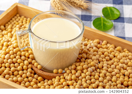 fresh Soy Milk with Soybean Ingredient Traditional Drink fresh Soy Milk with Soybean Ingredient Traditional Drink 142904352
