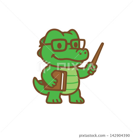 A cute crocodile as a lecturer Cartoon Illustration A cute crocodile as a lecturer Cartoon Illustration 142904390