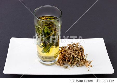 dandelion Herbal Tea Made from Dried Leaves 142904546