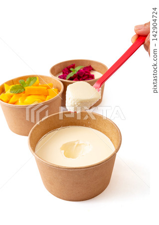 mango Yogurt Skin Dessert Traditional Asian Sweet Food 142904724