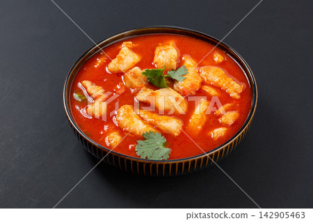 tomato Braised Sole Fish Fillet, Chinese Home Style Seafood Dish 142905463