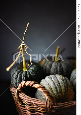 Heirloom Japanese pumpkin Black Futsu squash 142905864