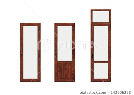 interior doors isolate on a transparent background, interior furniture, 3D illustration, cg render interior doors isolate on a transparent background, interior furniture, 3D illustration, cg render 142906238