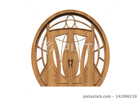interior doors isolate on a transparent background, interior furniture, 3D illustration, cg render interior doors isolate on a transparent background, interior furniture, 3D illustration, cg render 142906239