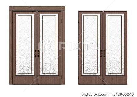 interior doors isolate on a transparent background, interior furniture, 3D illustration, cg render interior doors isolate on a transparent background, interior furniture, 3D illustration, cg render 142906240