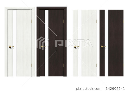 interior doors isolate on a transparent background, interior furniture, 3D illustration, cg render 142906241