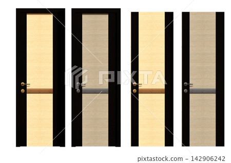interior doors isolate on a transparent background, interior furniture, 3D illustration, cg render interior doors isolate on a transparent background, interior furniture, 3D illustration, cg render 142906242