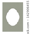 Sage Green Embossed Paper Frame Template with Decorative Window for Luxury Branding Design 142906455