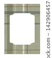 Green Plaid Embossed Paper Frame Template with Blank Label Window for Vintage Branding Design 142906457