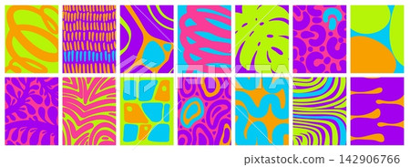 Modern set of abstract bright color patterns Modern set of abstract bright color patterns 142906766